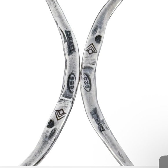 Silpada 925 Sterling Silver Hammered Teardrop Oval Drop Earrings Boho Minimalist - Picture 3 of 4